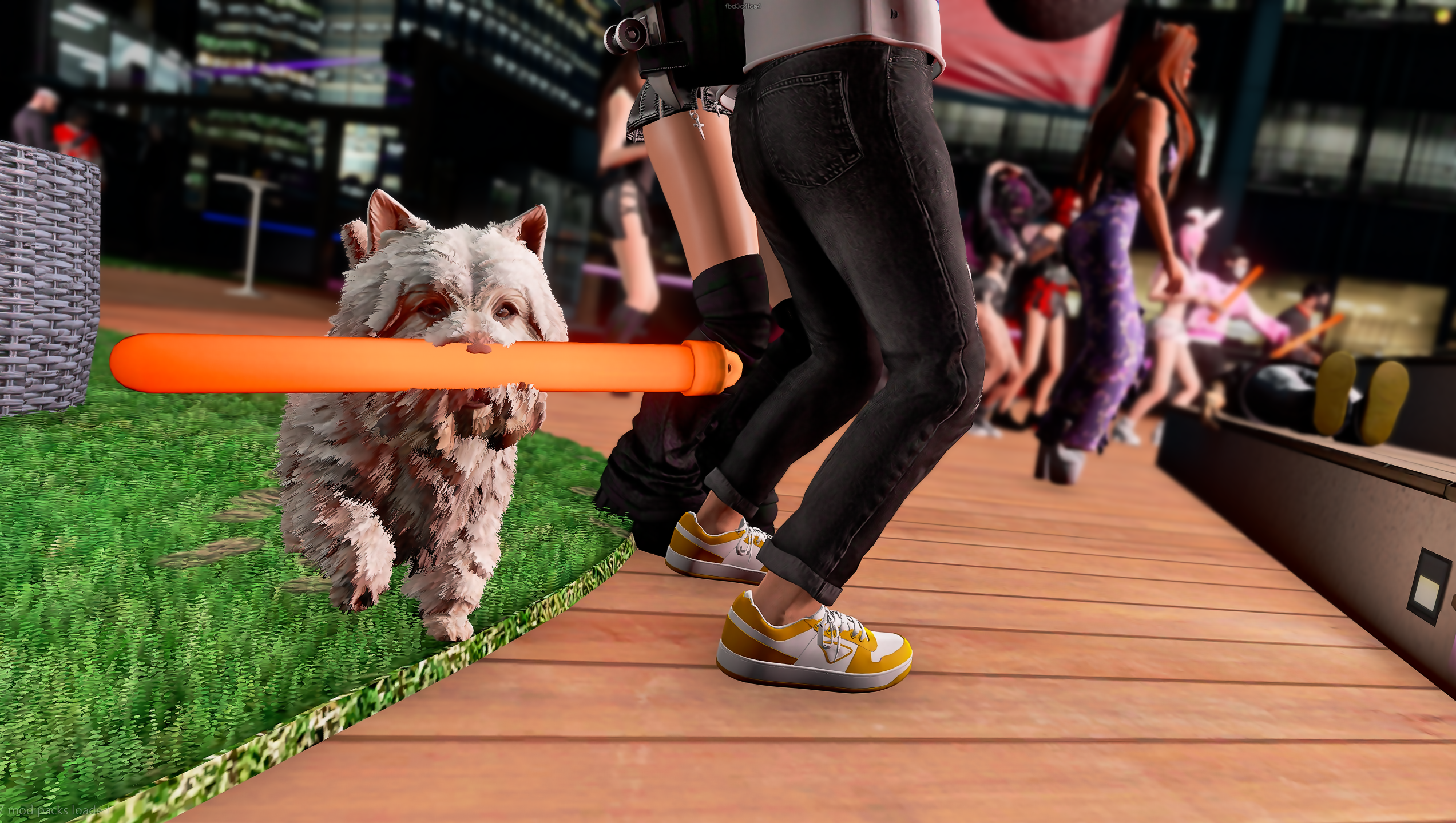 Dog playing fetch at a community event on Dreamland Roleplay